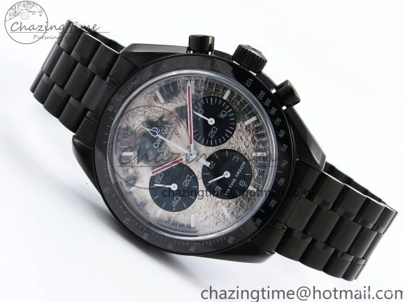 0128 Speedmaster Black Benom PVD Moon RMF Best Edition on PVD Bracelet Lemania HW WrinkleFree 7727